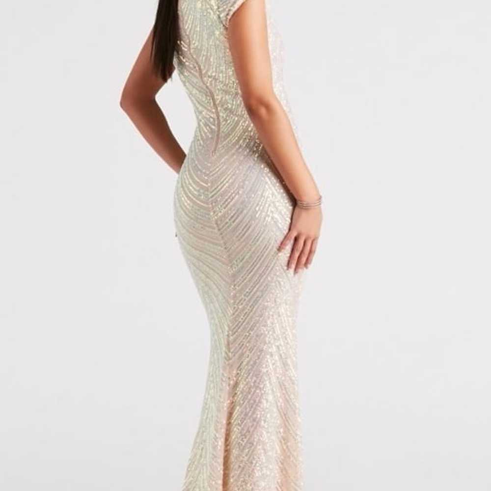 Justine Formal Sequin Mock Neck Mermaid Dress - image 2