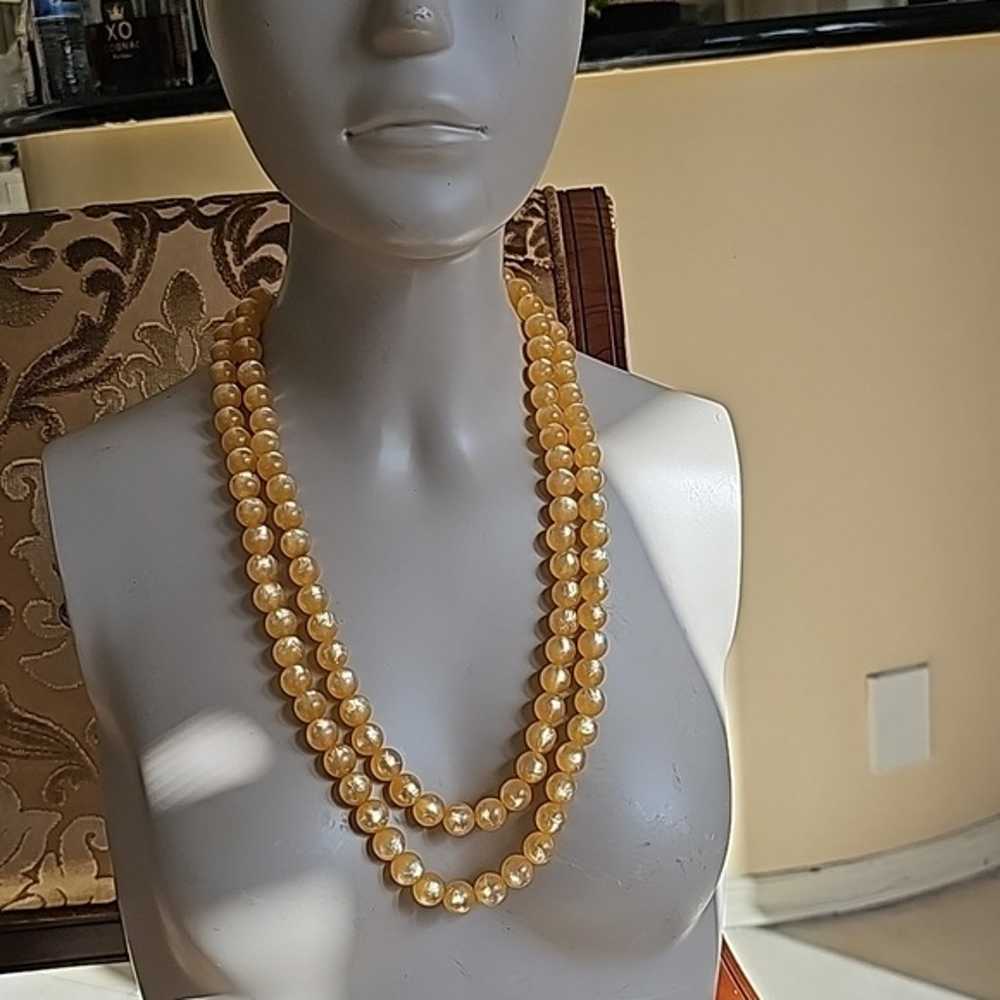 Vintage 60s Estate Marvella Double Strand Golden … - image 1