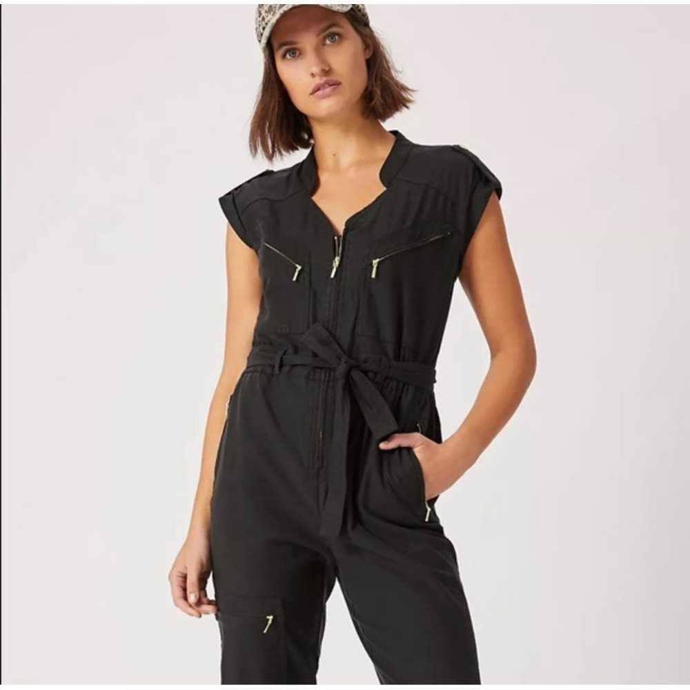 Anthropologie Black & Gold Utility Jumpsuit, Belt… - image 2