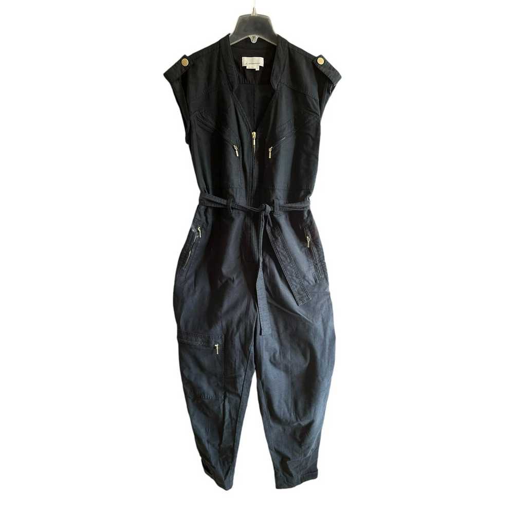 Anthropologie Black & Gold Utility Jumpsuit, Belt… - image 4