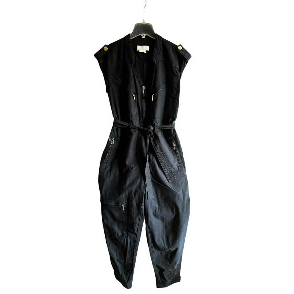 Anthropologie Black & Gold Utility Jumpsuit, Belt… - image 5