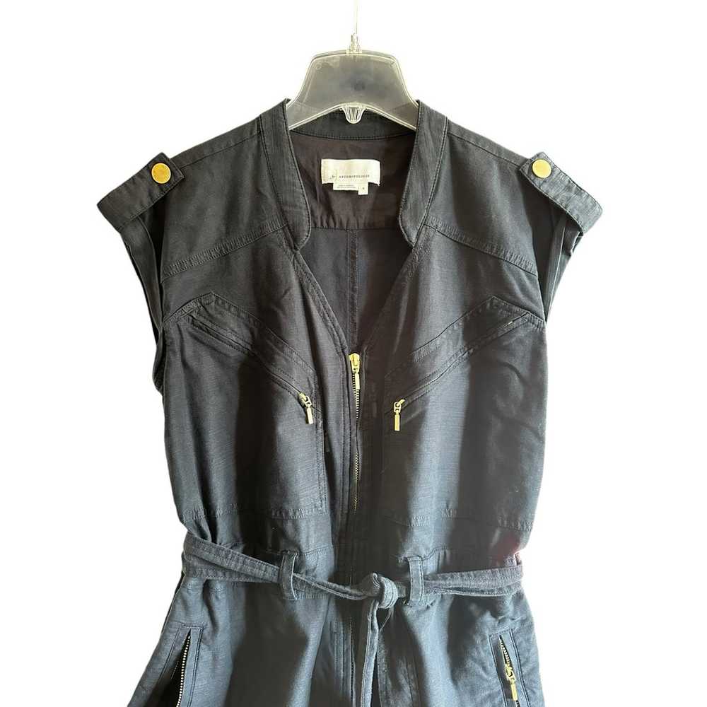 Anthropologie Black & Gold Utility Jumpsuit, Belt… - image 7