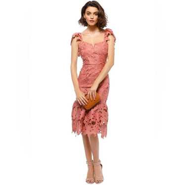 NWOT Saylor Donna Dress in Terra Cotta Lace Midi D