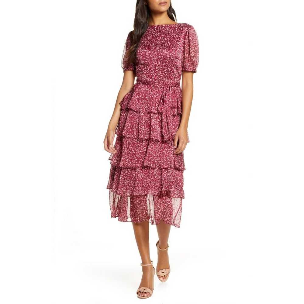 RACHEL PARCELL Floral Tiered Chiffon Dress Fall S… - image 2