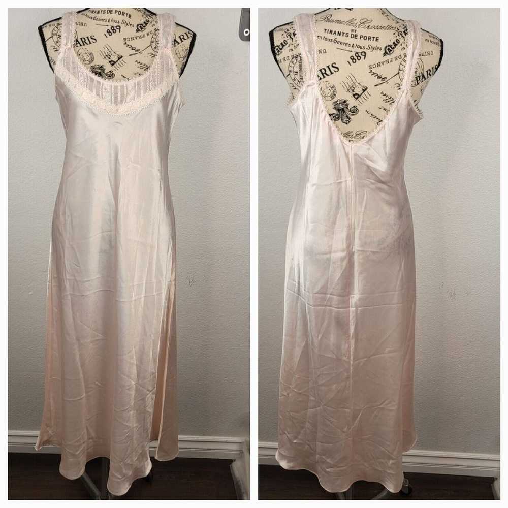 Oscar De La Renta Satin Slip Maxi Dress S Vintage… - image 11