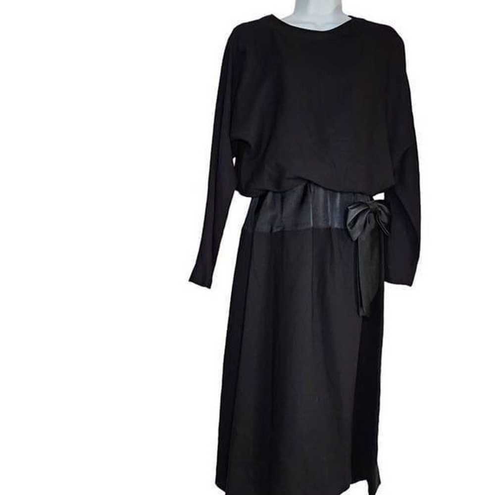 Vintage 60s Blouson Dress Womens Size Small Black… - image 3