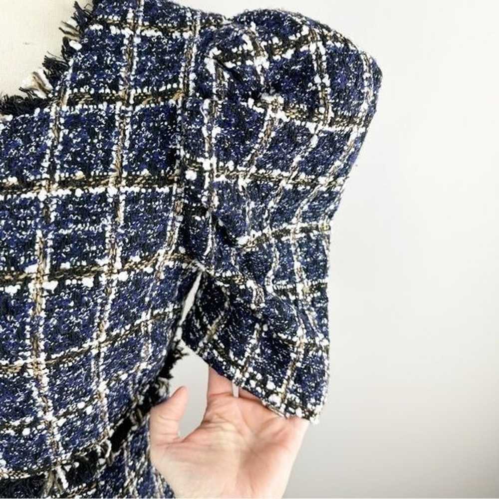 Likely Revolve Alia Tweed Multi Blue Puff Sleeve … - image 6