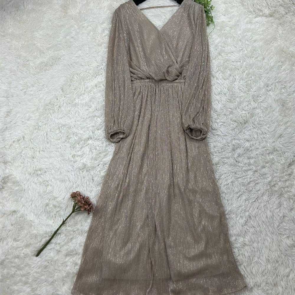 D176 Estella K Women's Long Dress Size F Gold Exc… - image 3