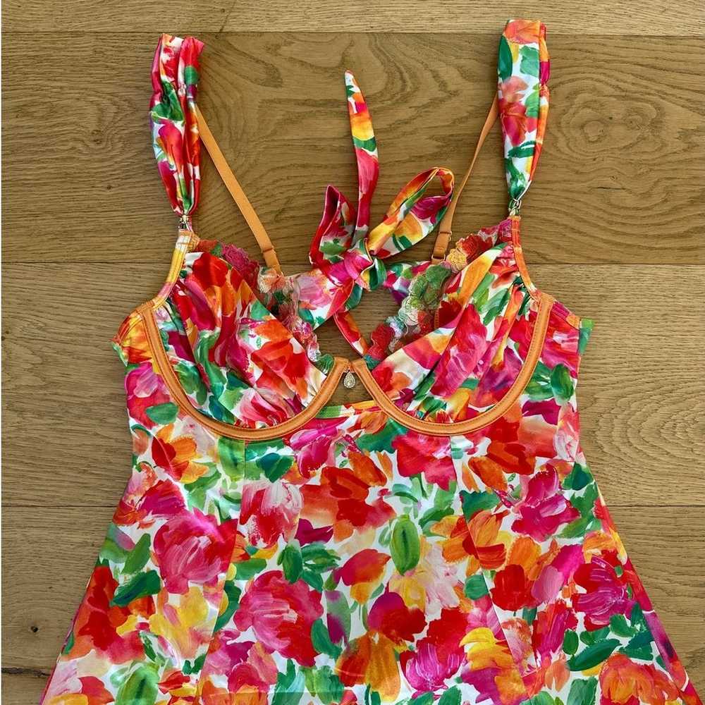 Bydee - Bambina Floral Mini Dress in Orange Pink … - image 2