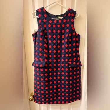 Boden Women's Pleated Midi/Maxi Navy Blue deals & Red Polka Dot Dress Size 12R