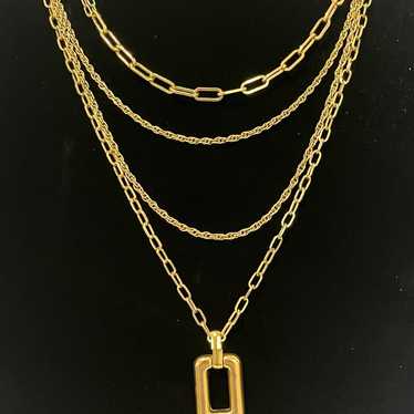 4 Multi Layered Various Geometric Style Gold Tone 