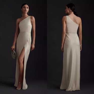 BHLDN Anthropologie Dylan One-Shoulder Satin Side 