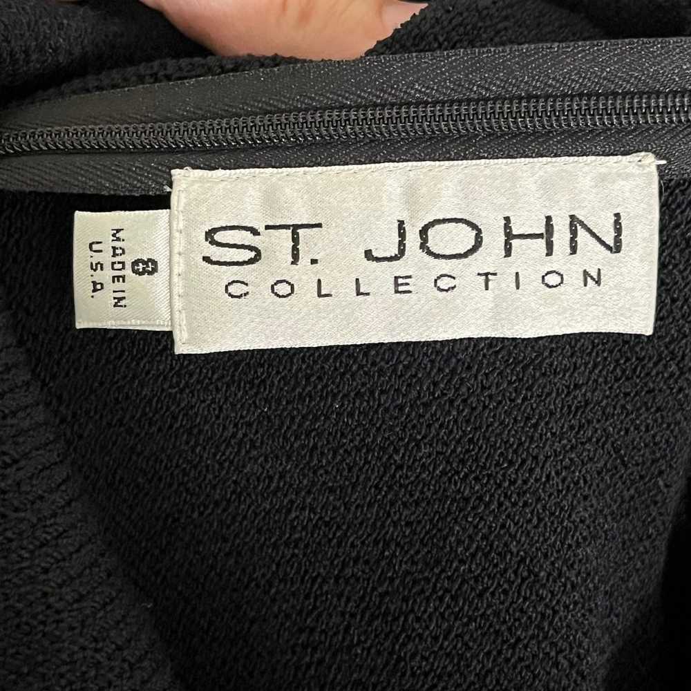 St. John's Classic Black Knit Long Sleeve Dress S… - image 10