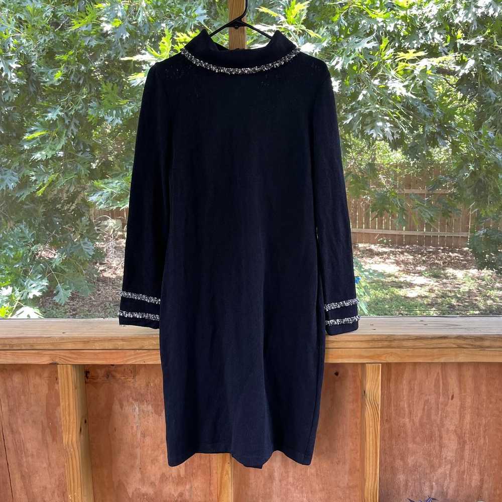 St. John's Classic Black Knit Long Sleeve Dress S… - image 1