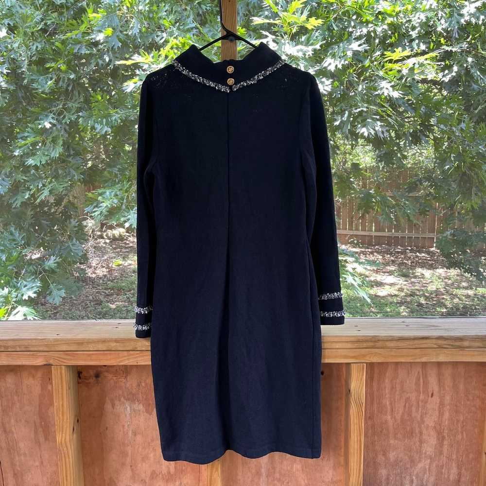 St. John's Classic Black Knit Long Sleeve Dress S… - image 2