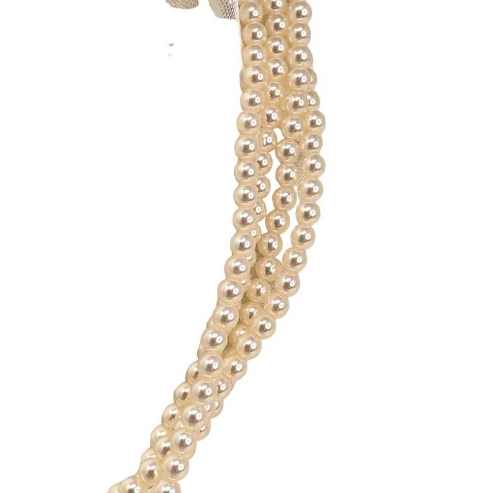 Elegant RMN Faux Pearl Multi Strand Bead Necklace… - image 3