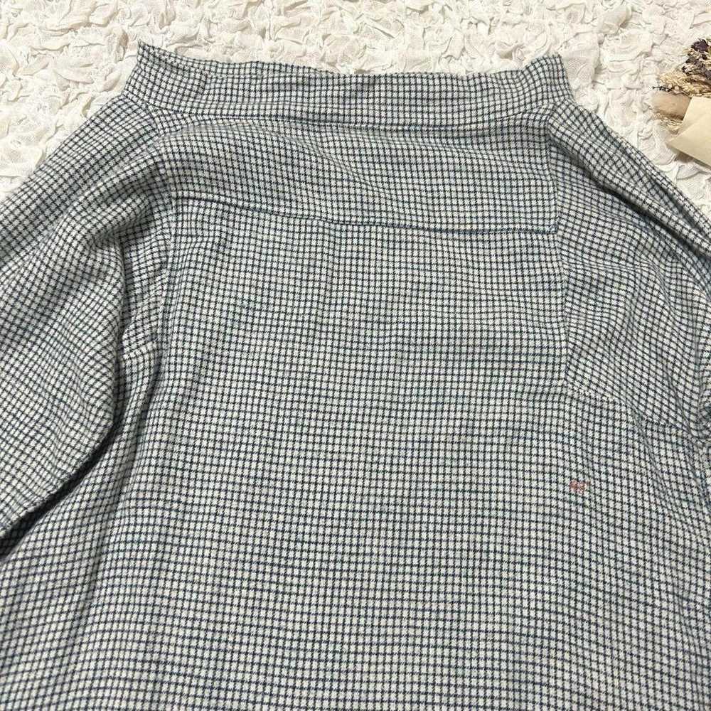 45R Cotton One-piece Dress Check Grey Blue Size 0 - image 2