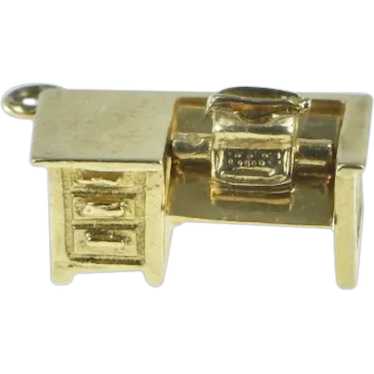 14K 3D Articulated Desk Typewriter Writer Charm/P… - image 1