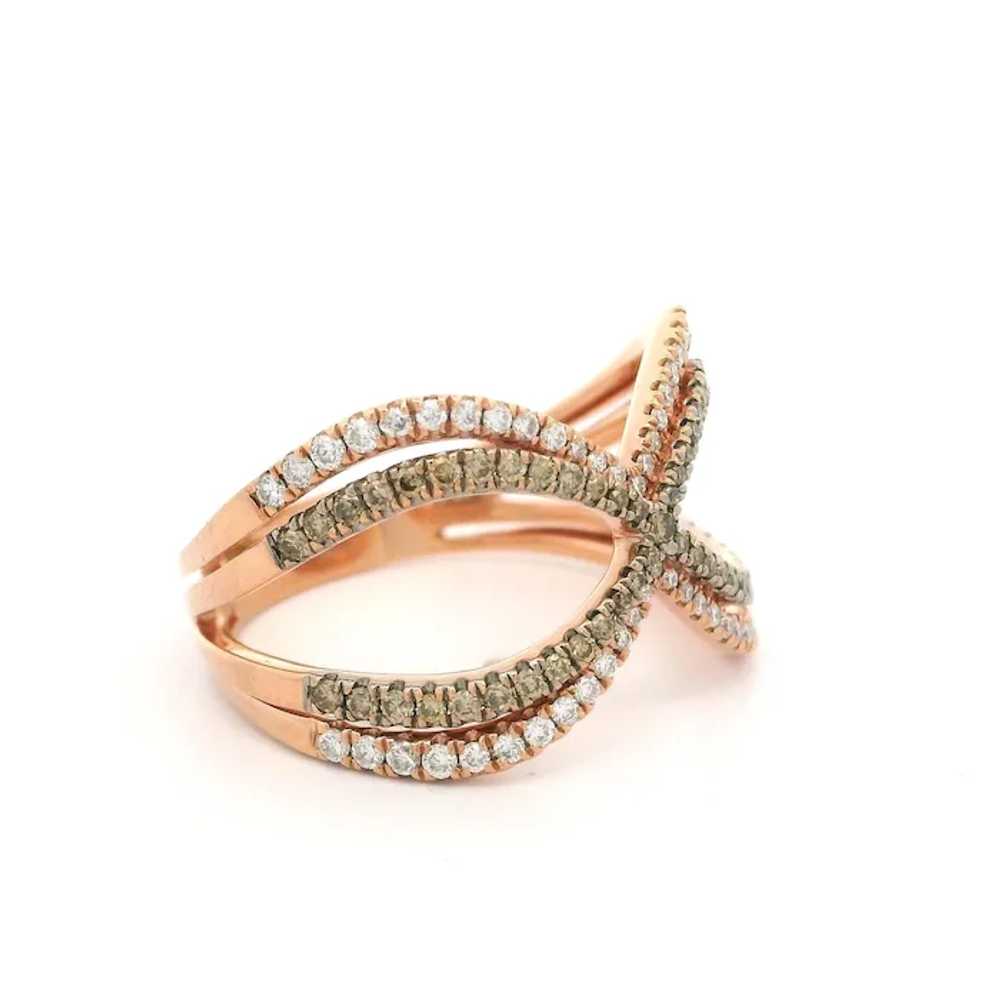 14k Rose Gold 1ctw White & Fancy Champagne Diamon… - image 5