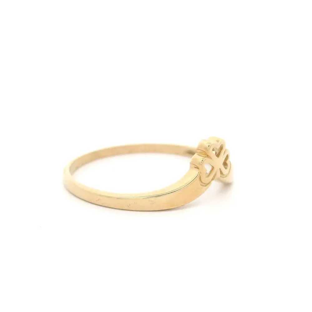 Classic Solid 14k Yellow Gold Lucky Irish Clover … - image 3