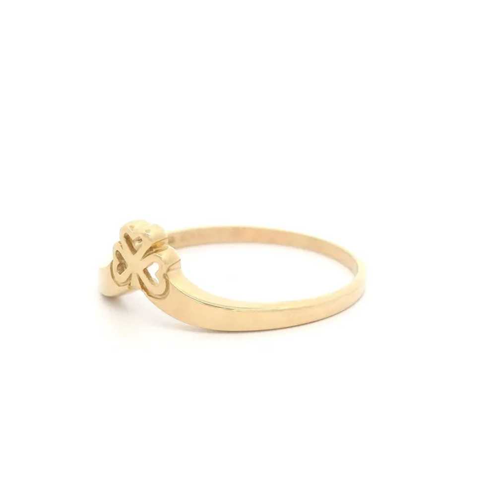 Classic Solid 14k Yellow Gold Lucky Irish Clover … - image 5