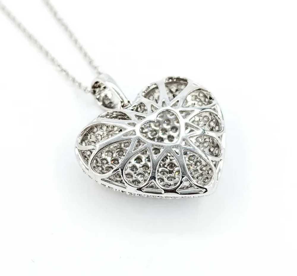 Sparkling Diamond Heart Pendant in 18k White Gold - image 11