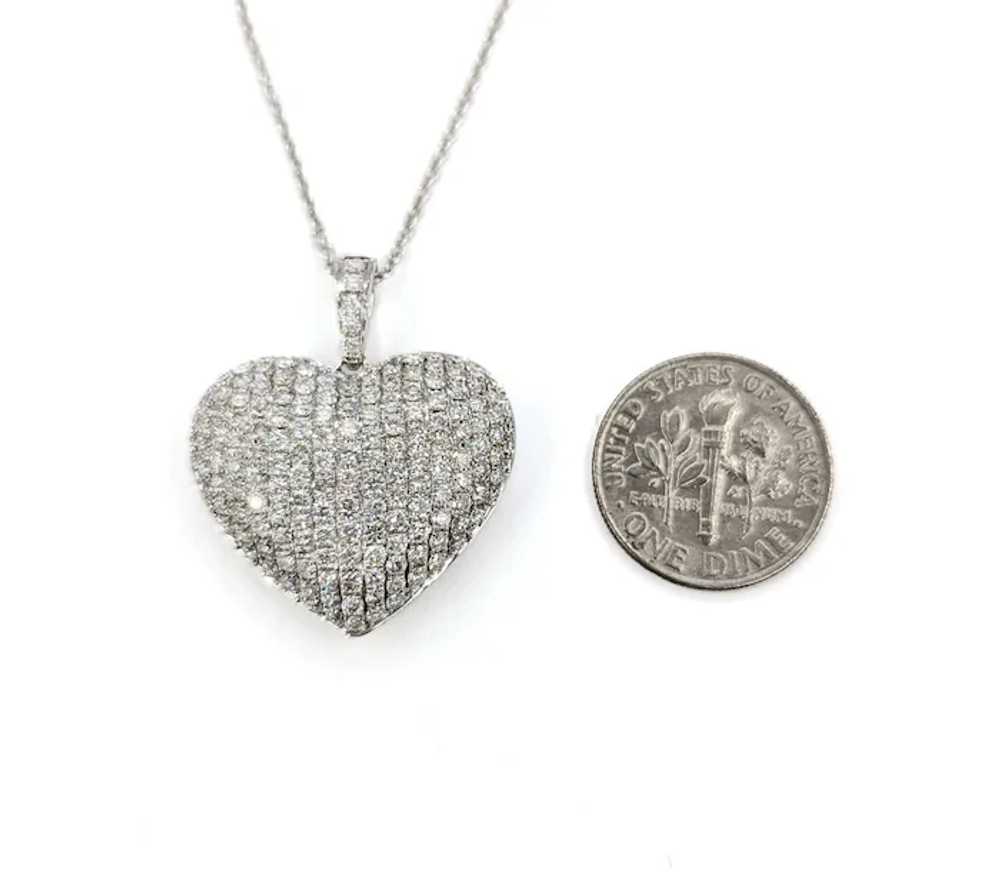 Sparkling Diamond Heart Pendant in 18k White Gold - image 2