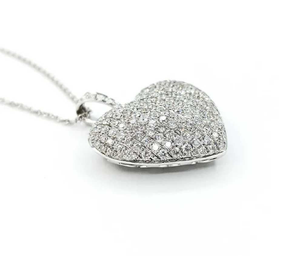 Sparkling Diamond Heart Pendant in 18k White Gold - image 4