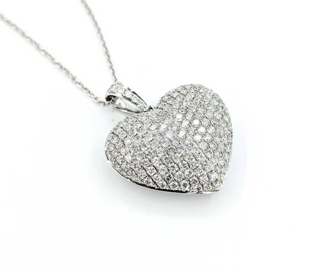 Sparkling Diamond Heart Pendant in 18k White Gold - image 5