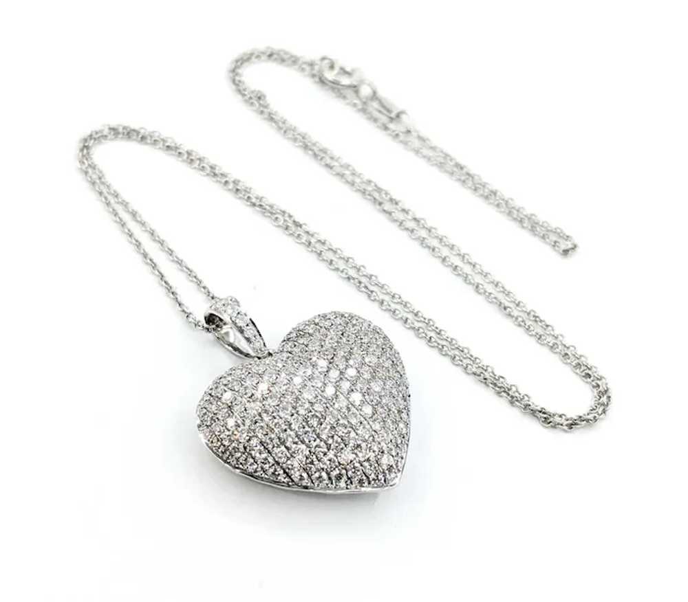 Sparkling Diamond Heart Pendant in 18k White Gold - image 6