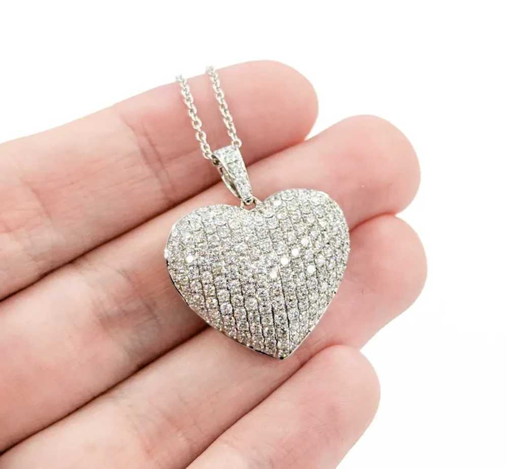 Sparkling Diamond Heart Pendant in 18k White Gold - image 8