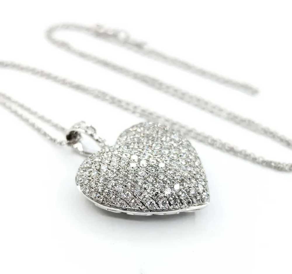 Sparkling Diamond Heart Pendant in 18k White Gold - image 9