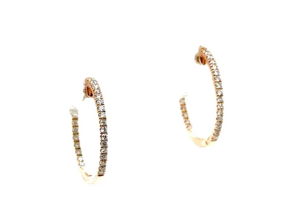 Brand New Diamond Hoop Earrings Mined Round Brill… - image 2