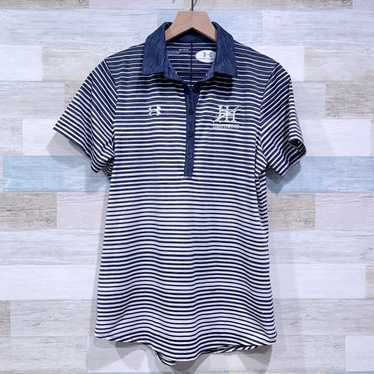 Nike Under Armour Heathwood Hall Striped Polo Blue