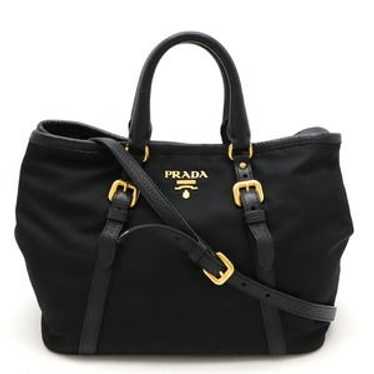 Prada Nylon 2way Tote Bag Black - Gem