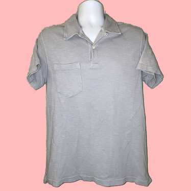 Billy Reid Gray Short Sleeve Golf Polo Shirt for M