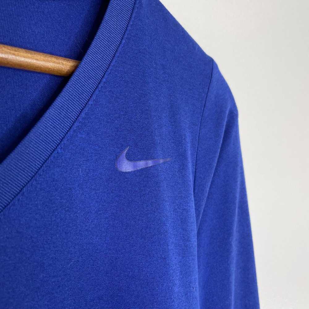 Nike Nike Tee Blue Athletic Cut Long Sleeve V-Nec… - image 4