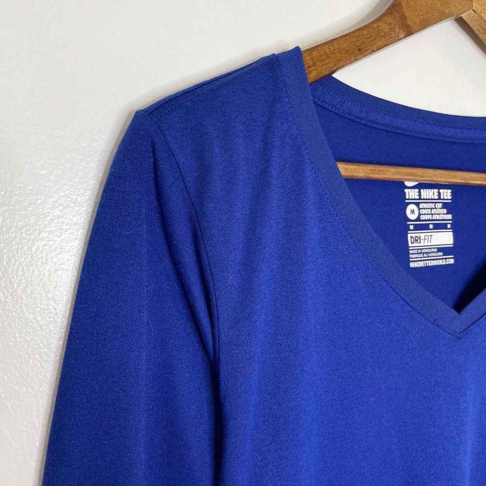 Nike Nike Tee Blue Athletic Cut Long Sleeve V-Nec… - image 5