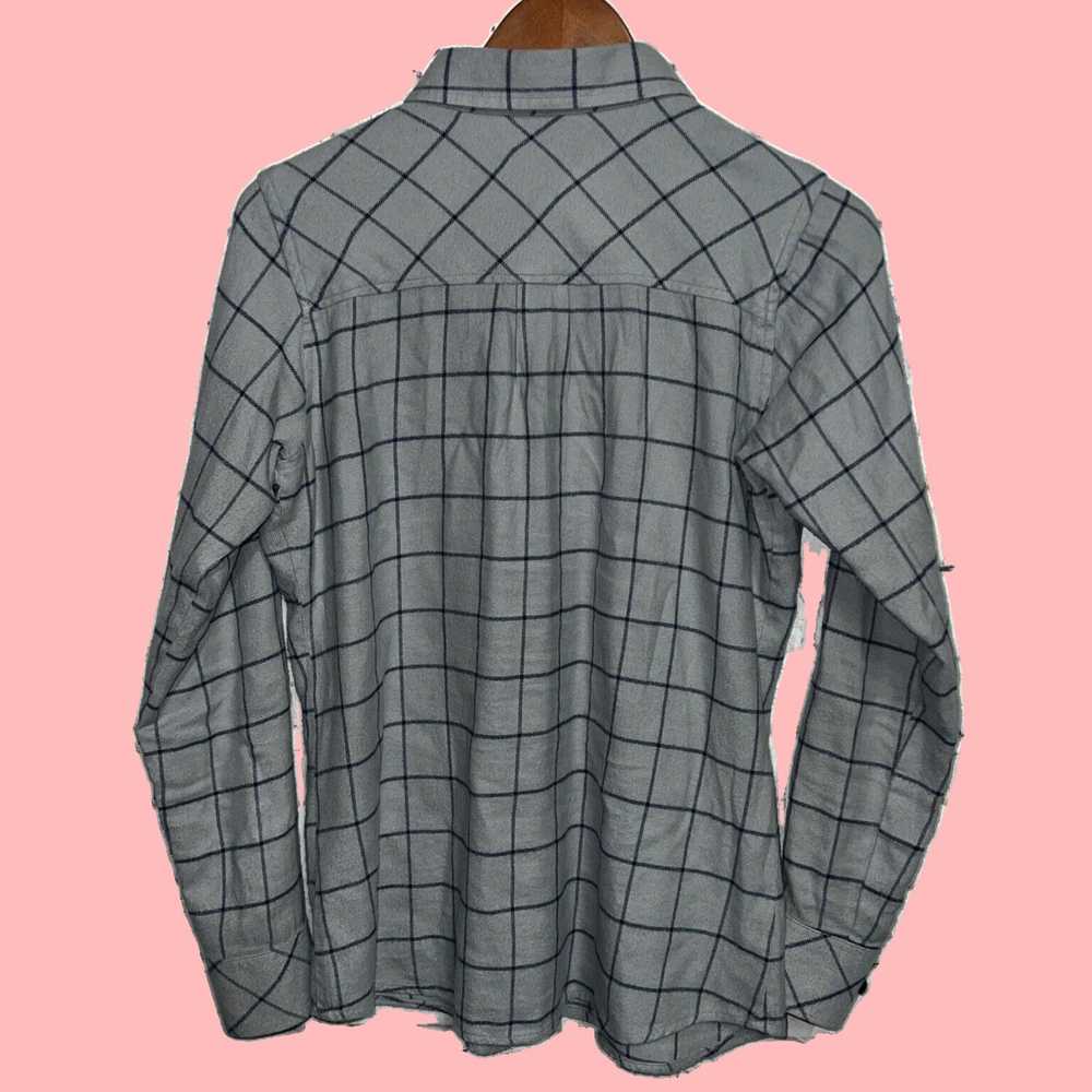 Mountain Khakis Cozy Gray Plaid Soft Flannel Butt… - image 4