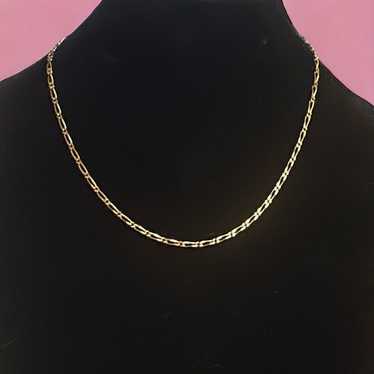 Vintage Vintage gold tone figaro chain necklace - image 1