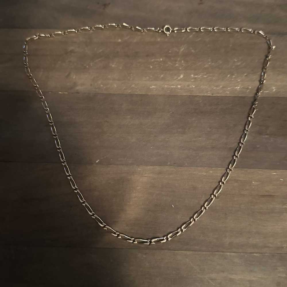 Vintage Vintage gold tone figaro chain necklace - image 2