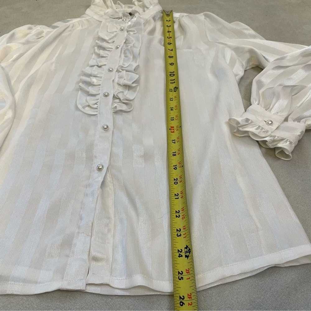 Other Vintage blouse Ruffle Collar stain Victoria… - image 7