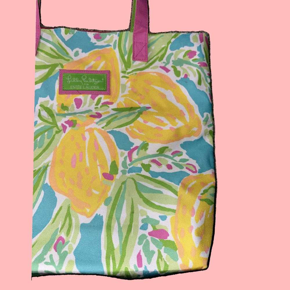 Lilly Pulitzer Lovely Yellow and Pink Canvas Lill… - image 3