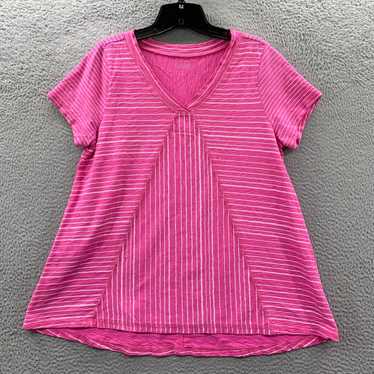 Habitat Pink White Striped Short Sleeve Medium To… - image 1