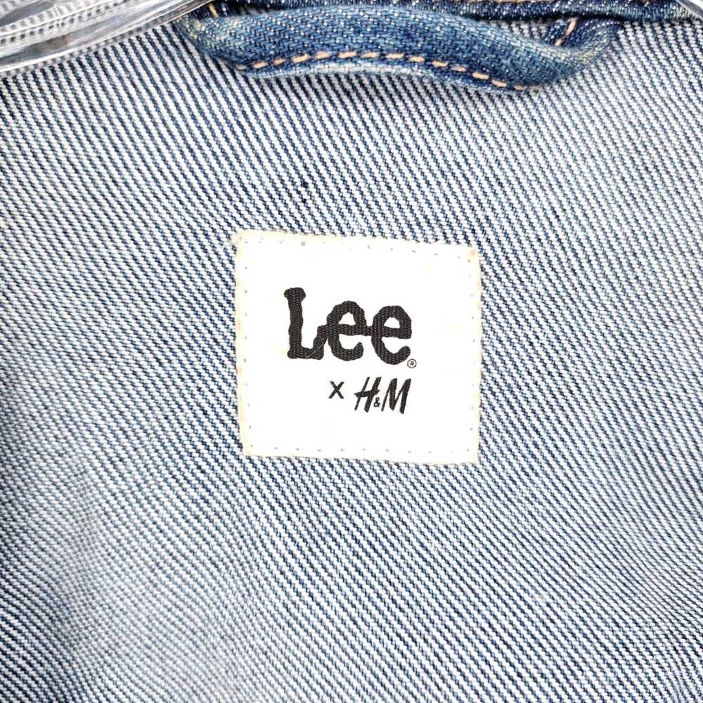 Lee Mens Large Blue Denim Jean Button Trucker Bik… - image 4