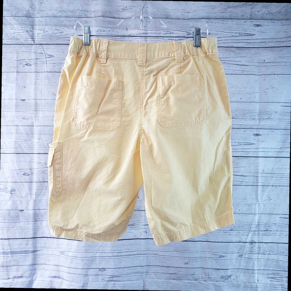 Vintage Yellow Cotton Blend Cargo Pocket Shorts f… - image 3