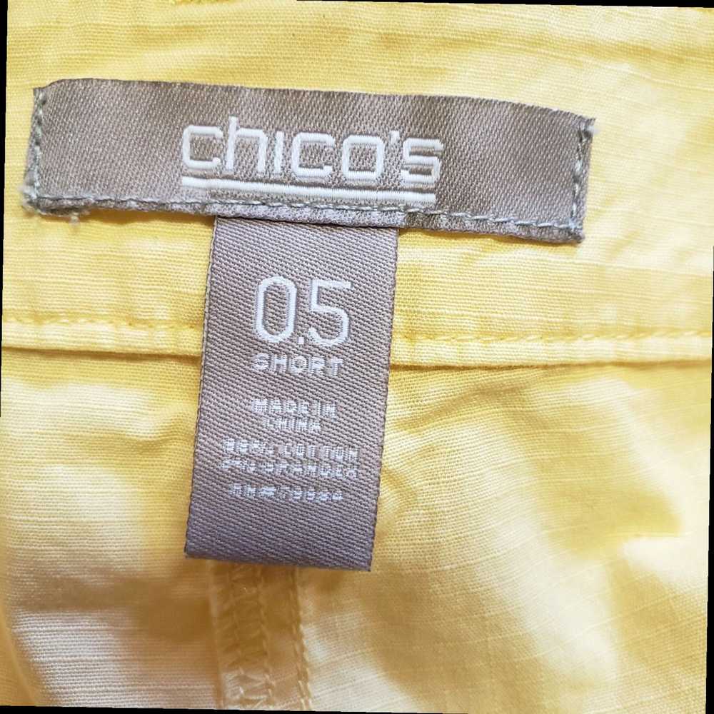 Vintage Yellow Cotton Blend Cargo Pocket Shorts f… - image 4