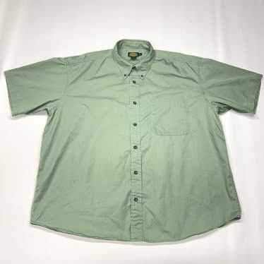 Cabelas Cabelas Button Down Shirt Green Short Slee