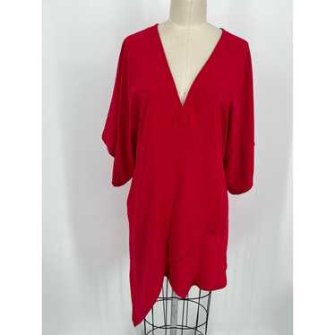 Iro IRO Ekima High Low Mini Dress Sz 36 Poppy Red… - image 1