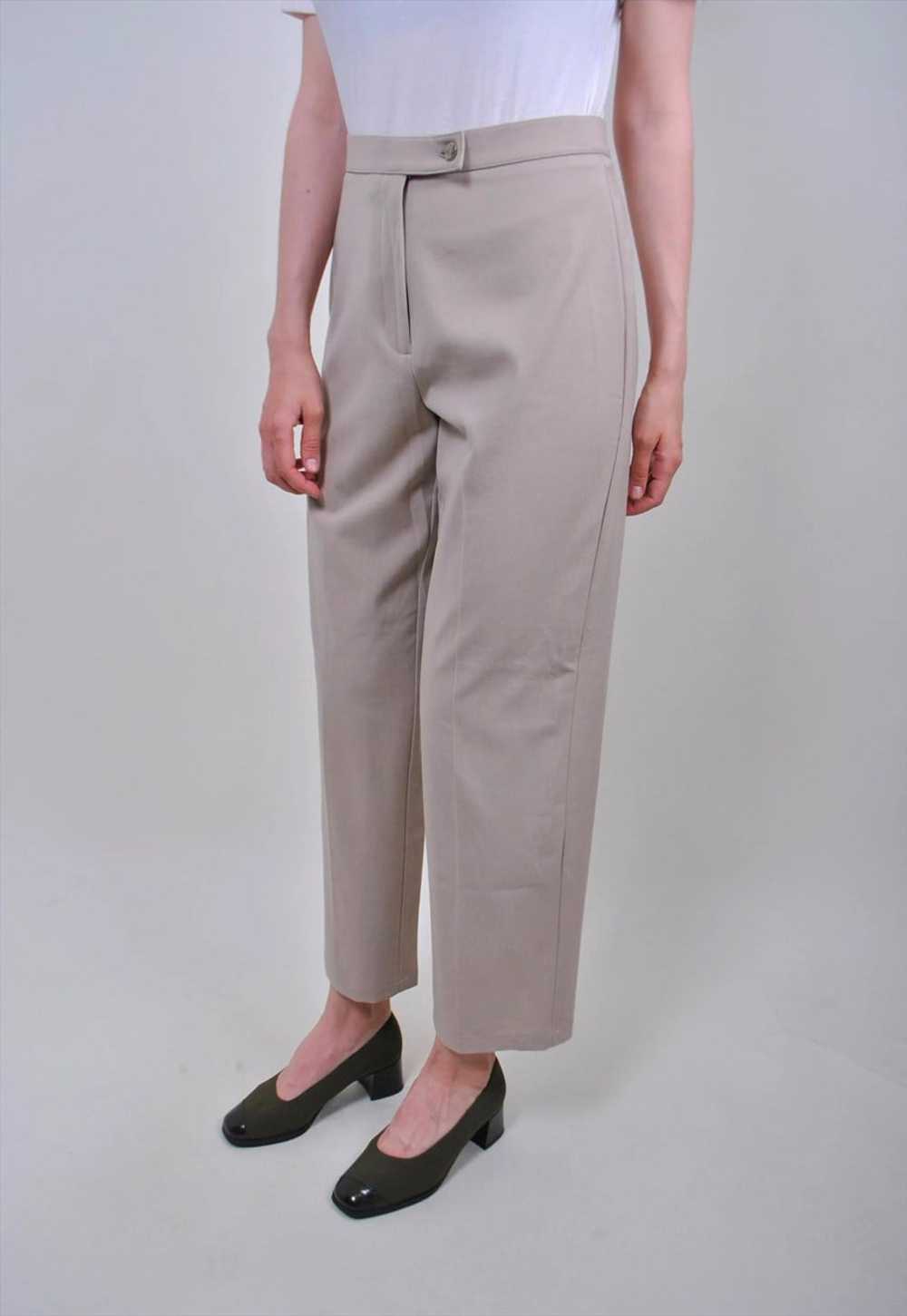 90s heigh waist formal trousers in beige - image 3